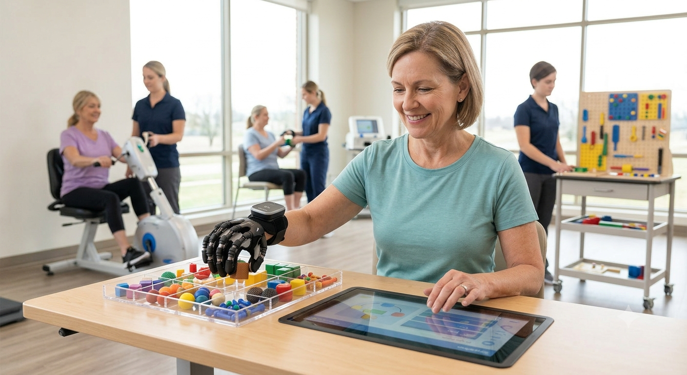 Robotic Hand Rehabilitation Session Syrebo A2